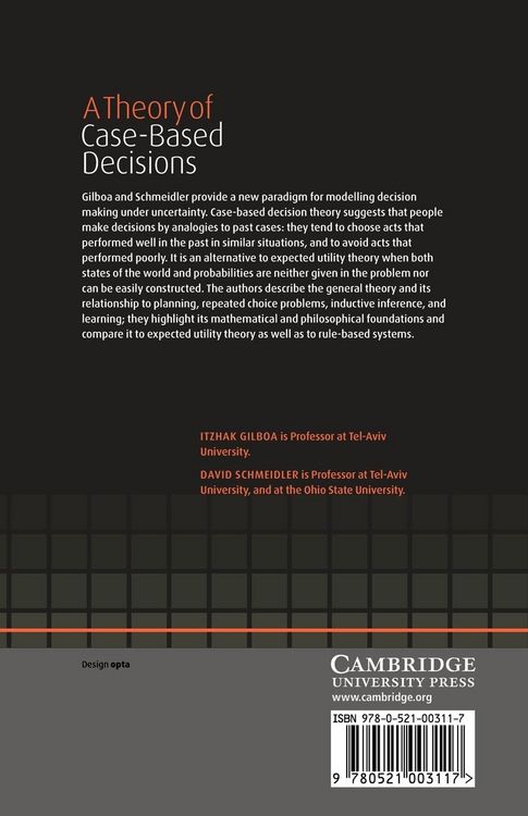 Produktbild: A Theory of Case-Based Decisions