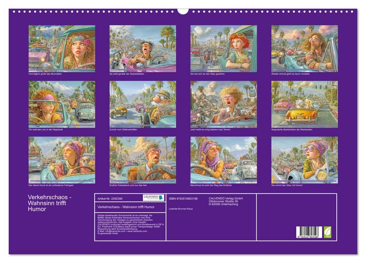 Produktbild: Verkehrschaos - Wahnsinn trifft Humor (Wandkalender 2027 DIN A2 quer), CALVENDO Monatskalender