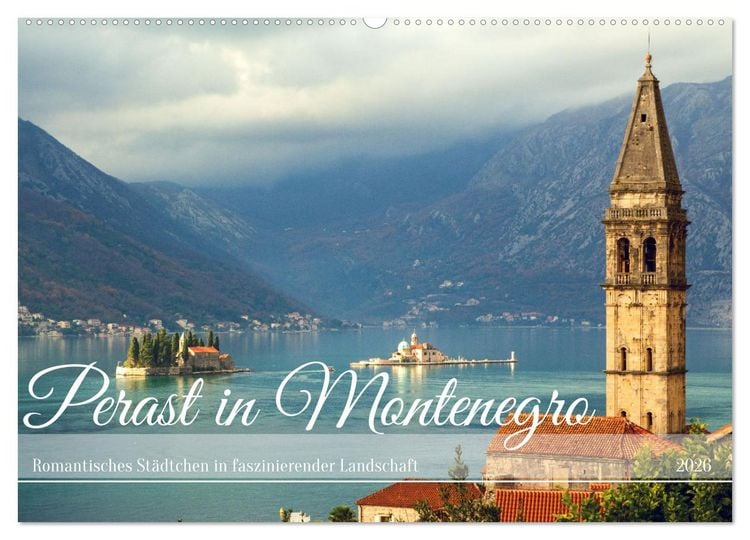 Produktbild: Perast in Montenegro - Romantisches St&auml;dtchen in faszinierender Landschaft (Wandkalender 2026 DIN A2 quer), CALVENDO Monatskalender