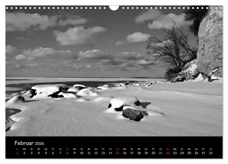 Produktbild: R&uuml;gen in schwarz-wei&szlig; (Wandkalender 2026 DIN A3 quer), CALVENDO Monatskalender