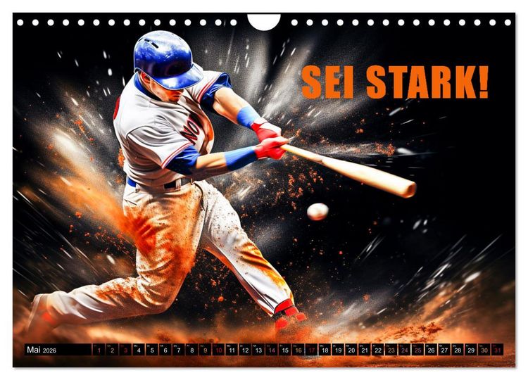 Produktbild: Baseball und Motivation (Wandkalender 2026 DIN A4 quer), CALVENDO Monatskalender