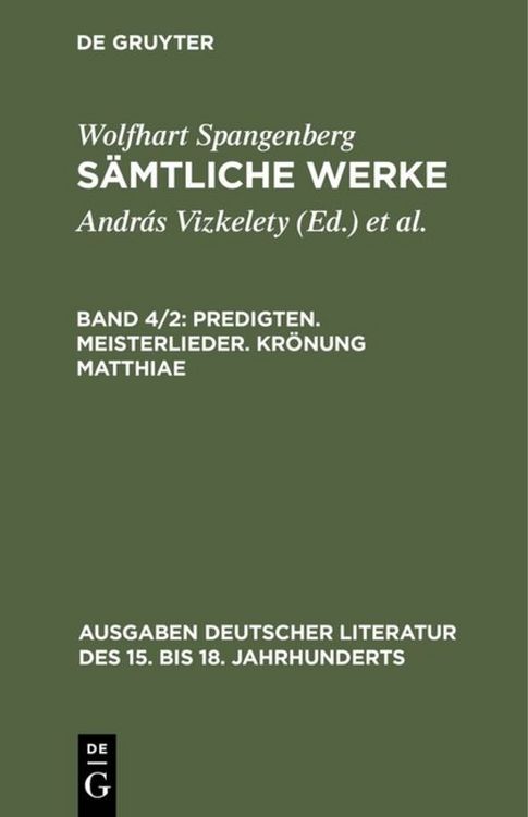 Produktbild: Predigten. Meisterlieder. Kr&ouml;nung Matthiae