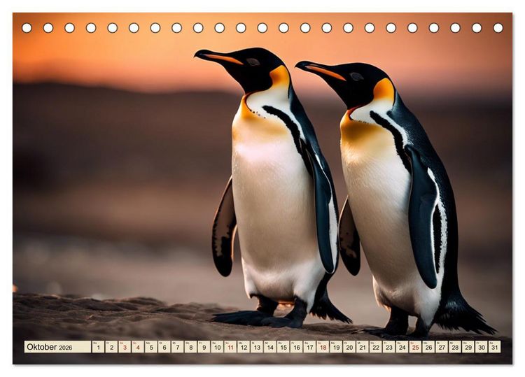 Produktbild: Kaiserpinguine - bezaubernde Fracktr&auml;ger (Tischkalender 2026 DIN A5 quer), CALVENDO Monatskalender
