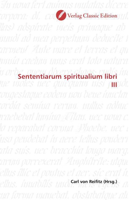 Produktbild: Sententiarum spiritualium libri III