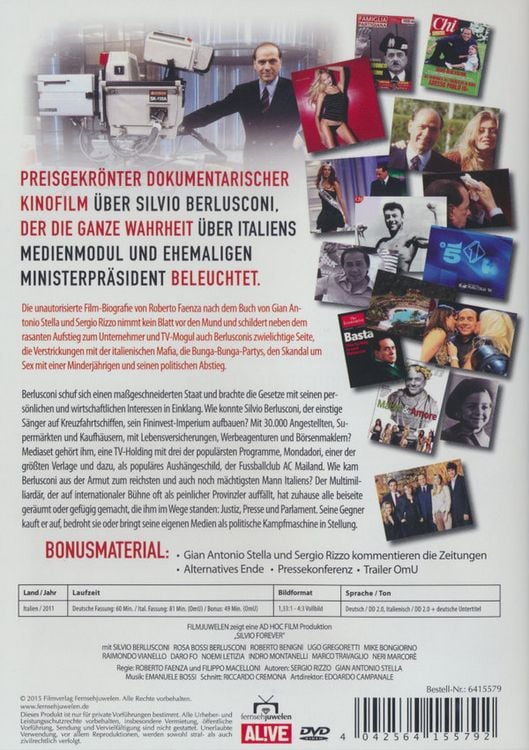 Produktbild: Silvio Berlusconi - Eine italienische Karriere (die unautorisierte Biografie) - Filmjuwelen