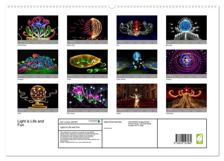 Produktbild: Light is Life and Fun (High Quality Premium Wall Calendar 2026 DIN A2 landscape),CALVENDO 12 Month Wall Calendar