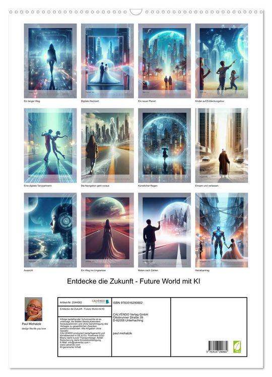 Produktbild: Entdecke die Zukunft - Future World mit KI (Wandkalender 2026 DIN A2 hoch), CALVENDO Monatskalender