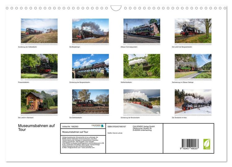 Produktbild: Museumsbahnen auf Tour (Wandkalender 2026 DIN A3 quer), CALVENDO Monatskalender
