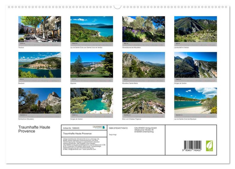 Produktbild: Traumhafte Haute Provence (hochwertiger Premium Wandkalender 2026 DIN A2 quer), Kunstdruck in Hochglanz