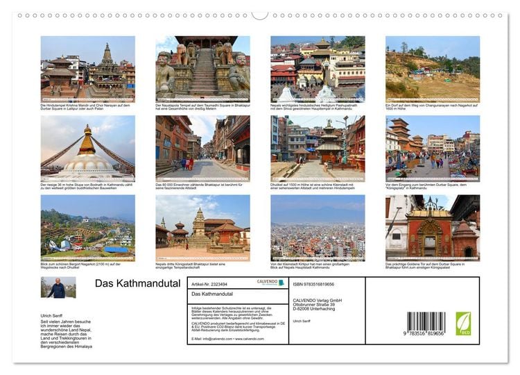 Produktbild: Das Kathmandutal (hochwertiger Premium Wandkalender 2027 DIN A2 quer), Kunstdruck in Hochglanz