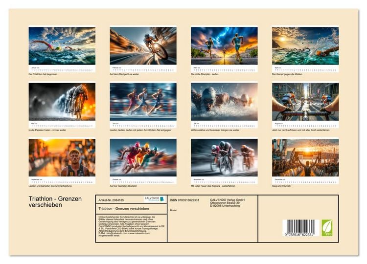 Produktbild: Triathlon - Grenzen verschieben (Wandkalender 2026 DIN A3 quer), CALVENDO Monatskalender