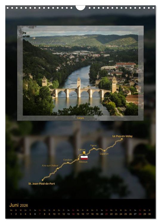 Produktbild: Jakobsweg Via Podiensis (Wandkalender 2026 DIN A3 hoch), CALVENDO Monatskalender