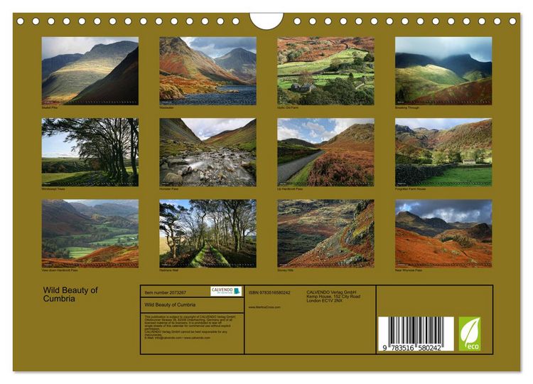 Produktbild: Wild Beauty of Cumbria (Wall Calendar 2026 DIN A4 landscape), CALVENDO 12 Month Wall Calendar