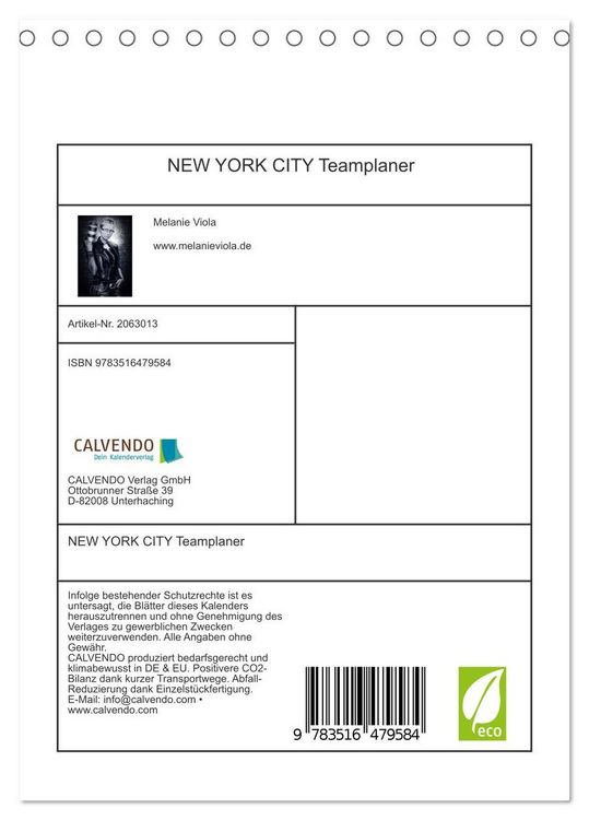 Produktbild: NEW YORK CITY Teamplaner (Tischkalender 2026 DIN A5 hoch), CALVENDO Monatskalender