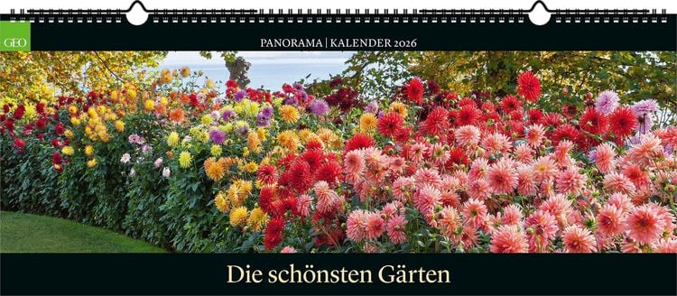 Produktbild: GEO Panorama: Die schönsten Gärten 2026 - Panorama-Kalender - Wand-Kalender - Groß-Format - Bildkalender - 120x50 cm