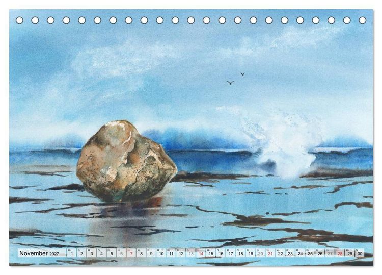 Produktbild: Komm mit ans Meer &ndash; Aquarelle (Tischkalender 2027 DIN A5 quer), CALVENDO Monatskalender