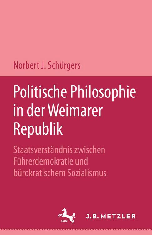 Produktbild: Politische Philosophie in der Weimarer Republik