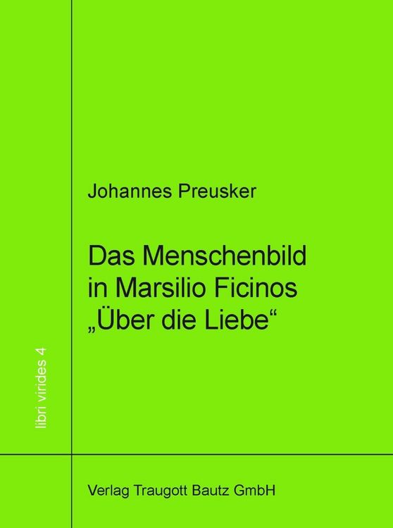 Produktbild: Das Menschenbild in Marsilio Ficinos