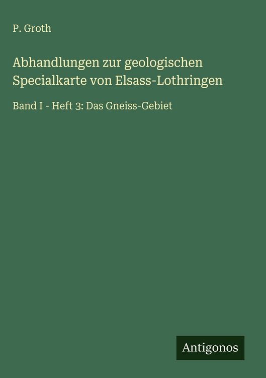 Produktbild: Abhandlungen zur geologischen Specialkarte von Elsass-Lothringen