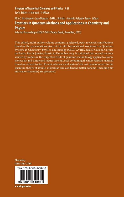 Produktbild: Frontiers in Quantum Methods and Applications in Chemistry and Physics