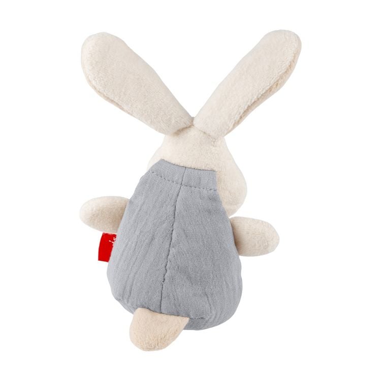 Produktbild: Sigikid 31266 - Knister-Greifling Hase mit Rassel, wei&szlig;/grau, 15 cm, Musselin/Teddystoff, sigibaby