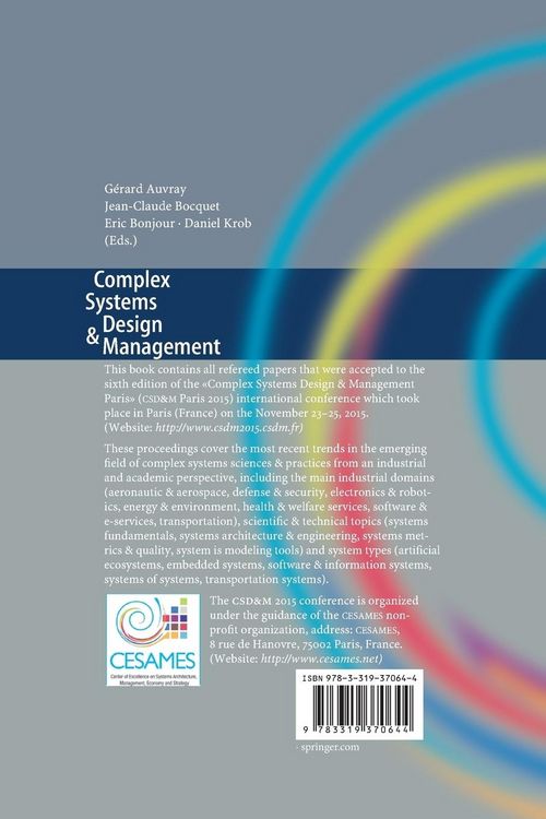 Produktbild: Complex Systems Design & Management