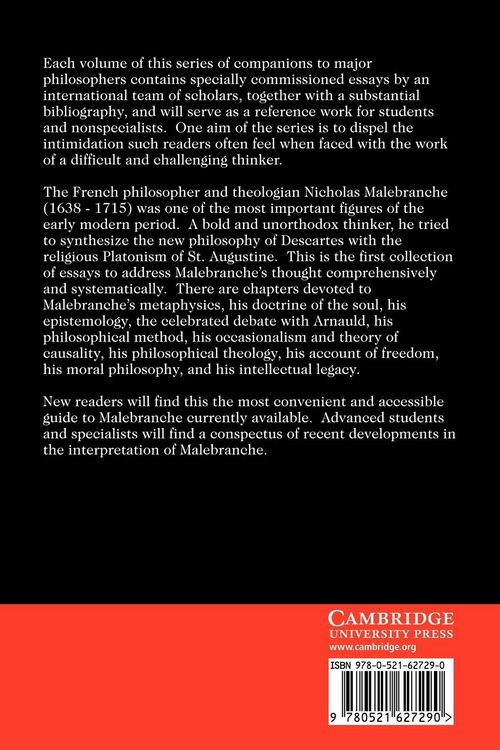 Produktbild: The Cambridge Companion to Malebranche
