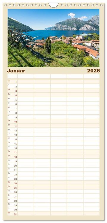 Produktbild: Familienplaner 2026 - Gardasee - lago di Garda by Sascha Ferrari mit 5 Spalten (Wandkalender, 21 x 45 cm) CALVENDO