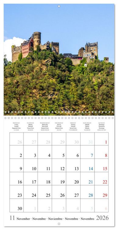 Produktbild: German castles and palaces on the Upper Middle Rhine Part One (Wall Calendar 2026 12 &times; 12 Inch) CALVENDO 12 Month Wall Calendar