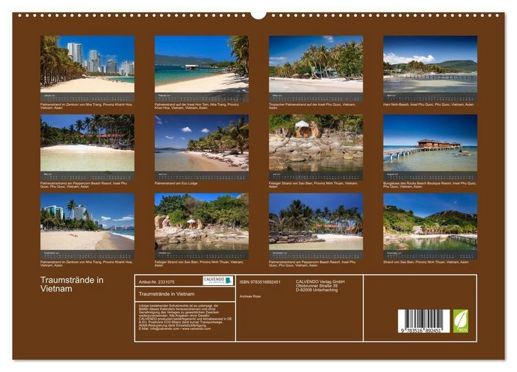 Produktbild: Traumstr&auml;nde in Vietnam (hochwertiger Premium Wandkalender 2027 DIN A2 quer), Kunstdruck in Hochglanz
