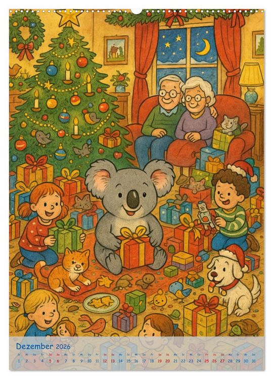 Produktbild: Koalas Wimmelwelt ein Jahr voller Wimmelspass! (hochwertiger Premium Wandkalender 2026 DIN A2 hoch), Kunstdruck in Hochglanz