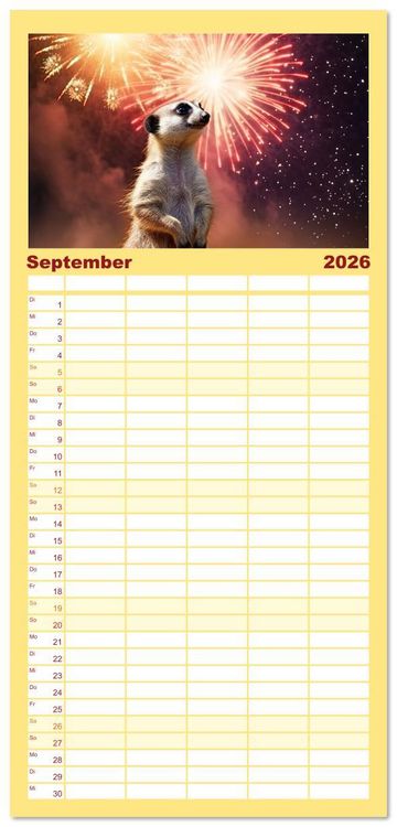 Produktbild: Familienplaner 2026 - Endlich erfolgreich geschieden mit 5 Spalten (Wandkalender, 21 x 45 cm) CALVENDO