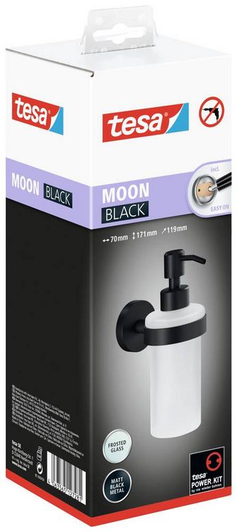 Produktbild: Tesa MOON BLACK 40565-00000-00 Seifenspender 200ml Schwarz (matt), Glas satiniert