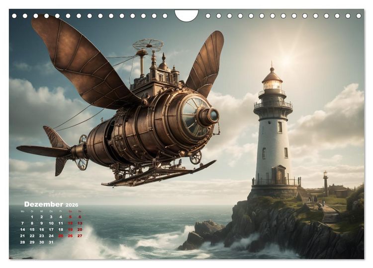 Produktbild: Steampunk - Die Welt der Leuchtt&uuml;rme (Wandkalender 2026 DIN A4 quer), CALVENDO Monatskalender