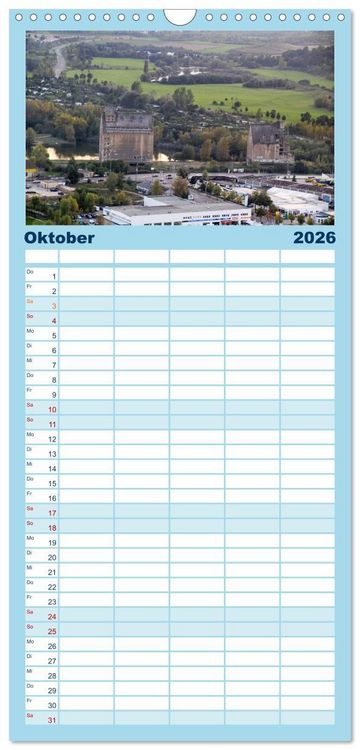 Produktbild: Familienplaner 2026 - &Uuml;ber den D&auml;chern von Leipzig mit 5 Spalten (Wandkalender, 21 x 45 cm) CALVENDO