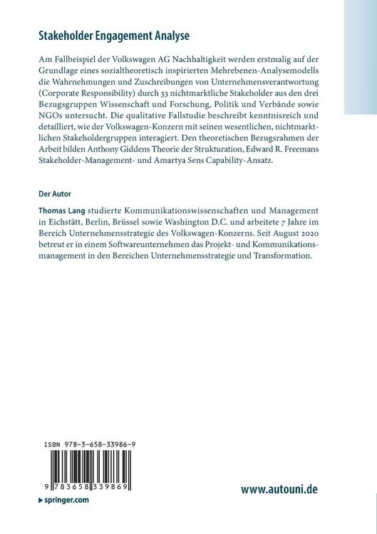 Produktbild: Stakeholder Engagement Analyse