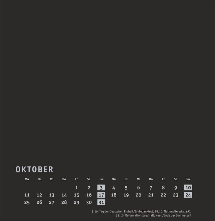 Produktbild: Premium-Bastelkalender schwarz gro&szlig; 2027