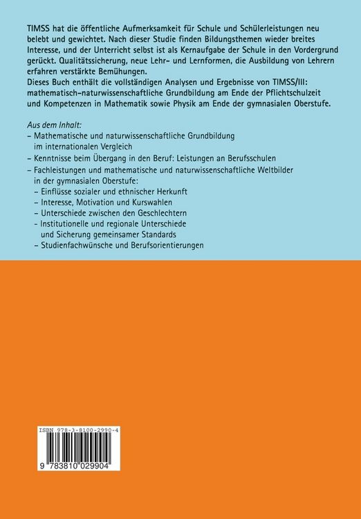 Produktbild: TIMSS/III Dritte Internationale Mathematik- und Naturwissenschaftsstudie &mdash; Mathematische und naturwissenschaftliche Bildung am Ende der Schullaufbahn