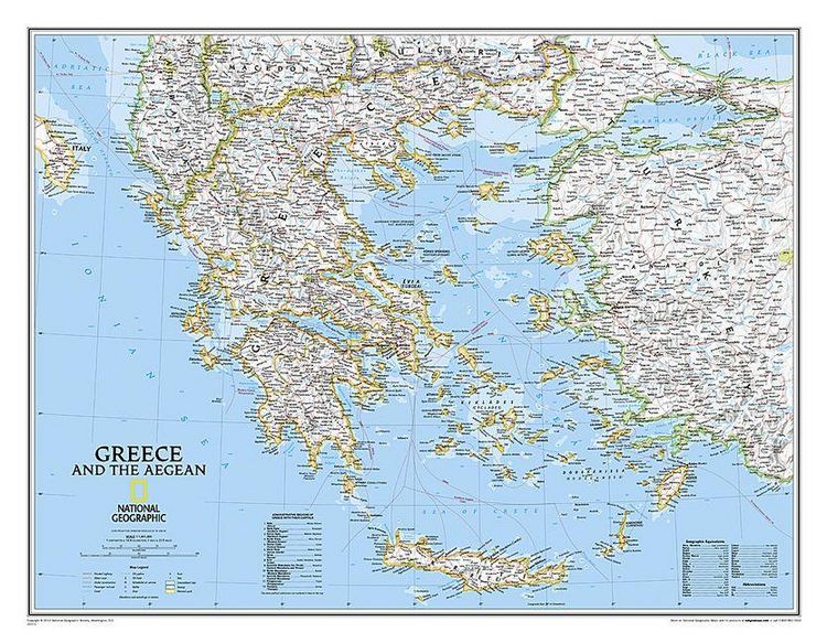 Produktbild: National Geographic Greece Wall Map - Classic (30.25 X 23.5 In)