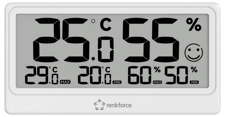 Produktbild: Renkforce RF-6416470 Thermo-/Hygrometer Wei&szlig; RF-6416470