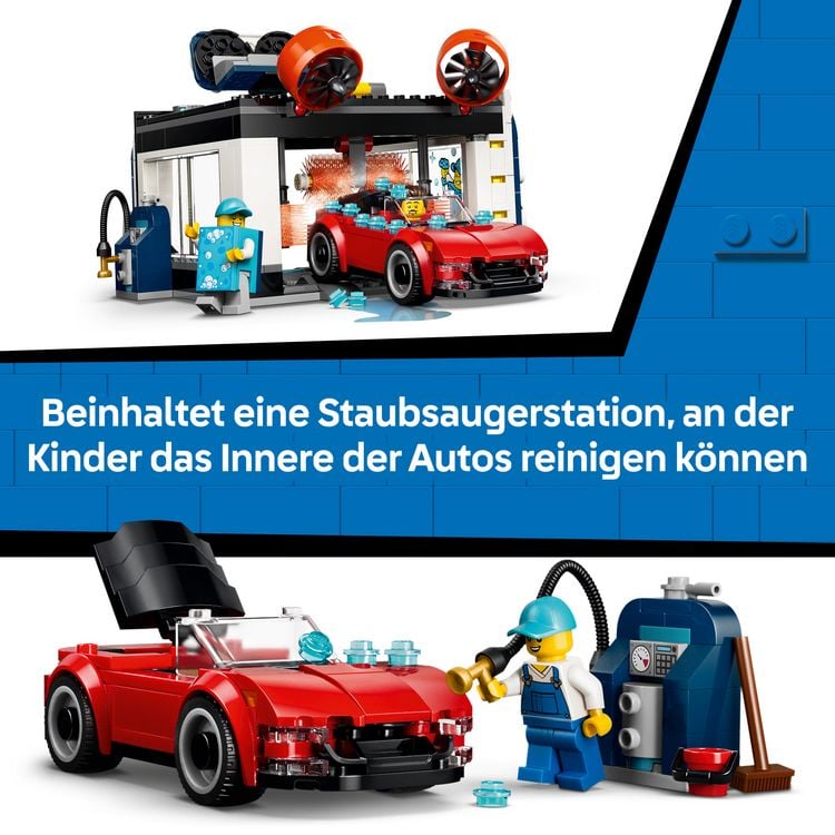 Produktbild: LEGO City 60497 Waschstra&szlig;e, Bauset mit 2 Spielzeugautos f&uuml;r Kinder ab 6 Jahren