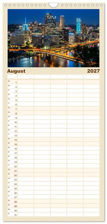 Produktbild: Familienplaner 2027 - Faszination USA - Eine Reise durch Stadt und Natur mit 5 Spalten (Wandkalender, 21 x 45 cm) CALVENDO