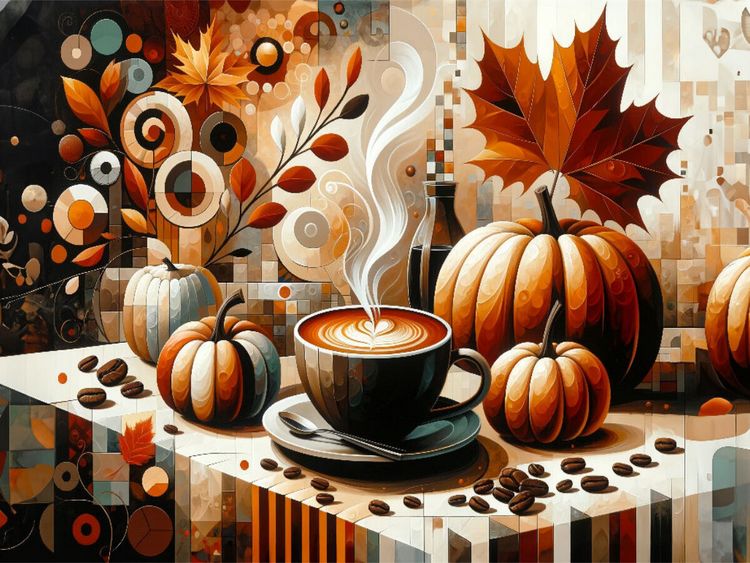 Produktbild: CALVENDO Puzzle Herbstliches Kaffee-Idyll in malerischer Perfektion | 1000 Teile Lege-Gr&ouml;&szlig;e 64x48cm Foto-Puzzle f&uuml;r gl&uuml;ckliche Stunden