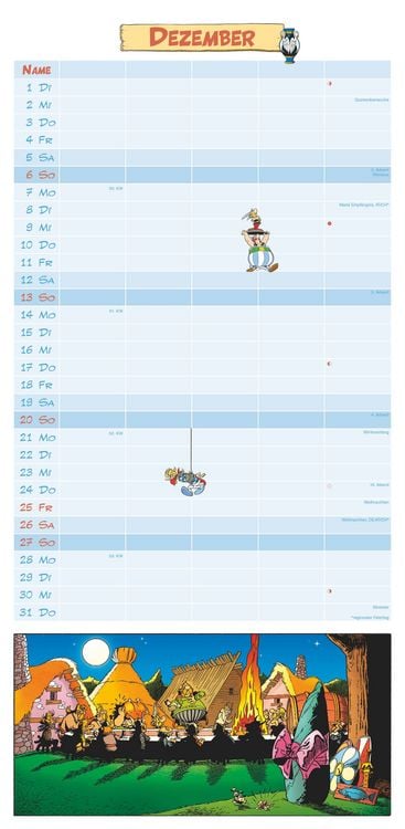Produktbild: Asterix 2026 Familienplaner - Familien-Timer - Termin-Planer - Kids - Kinder-Kalender - Familien-Kalender - 22x45