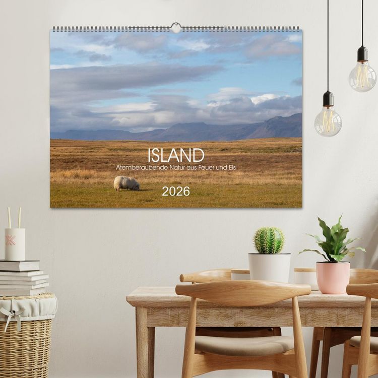 Produktbild: ISLAND Atemberaubende Natur aus Feuer und Eis (Wandkalender 2026 DIN A2 quer), CALVENDO Monatskalender
