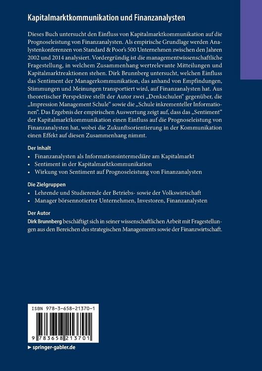 Produktbild: Kapitalmarktkommunikation und Finanzanalysten