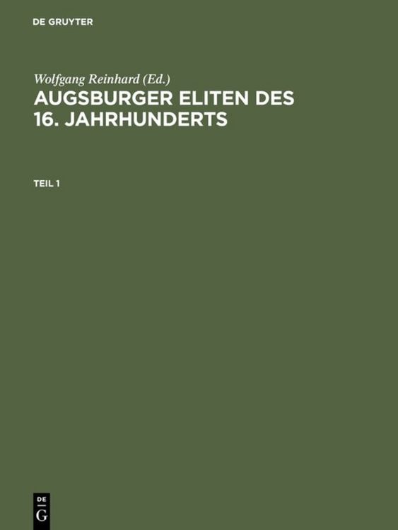Produktbild: Augsburger Eliten des 16. Jahrhunderts