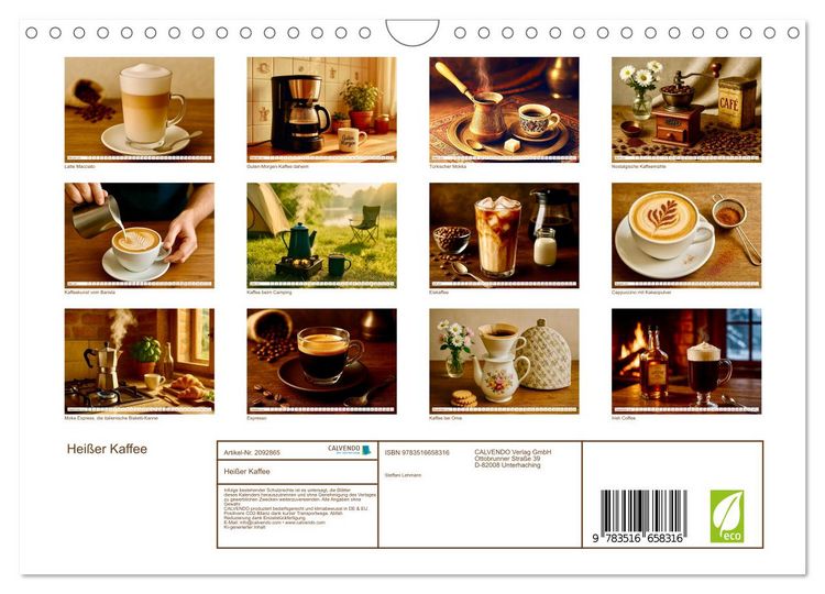 Produktbild: Hei&szlig;er Kaffee (Wandkalender 2026 DIN A4 quer), CALVENDO Monatskalender