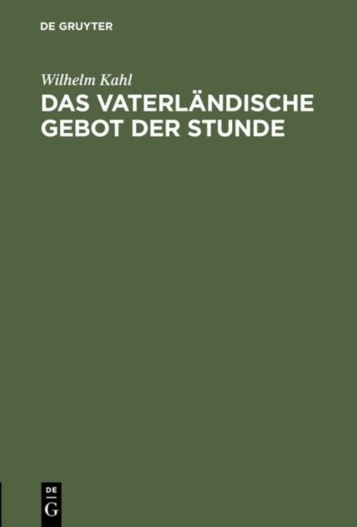 Produktbild: Das vaterl&auml;ndische Gebot der Stunde