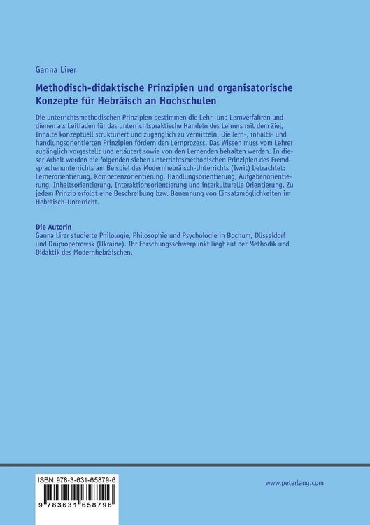 Produktbild: Methodisch-didaktische Prinzipien und organisatorische Konzepte f&uuml;r Hebr&auml;isch an Hochschulen